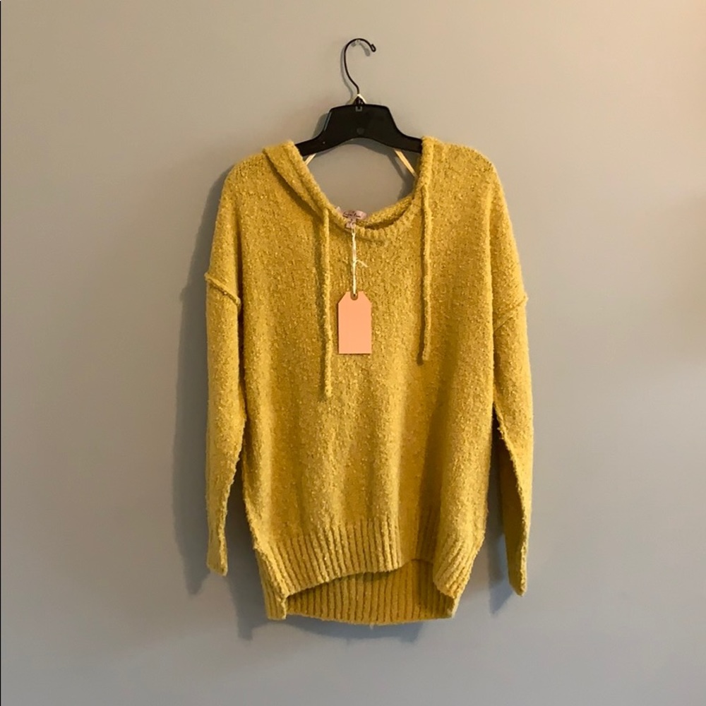 Yellow hooded sweater